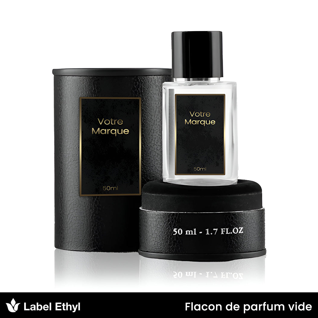 Pack complet flacon 50ml inspiré de collection privée + boîte cylindrique