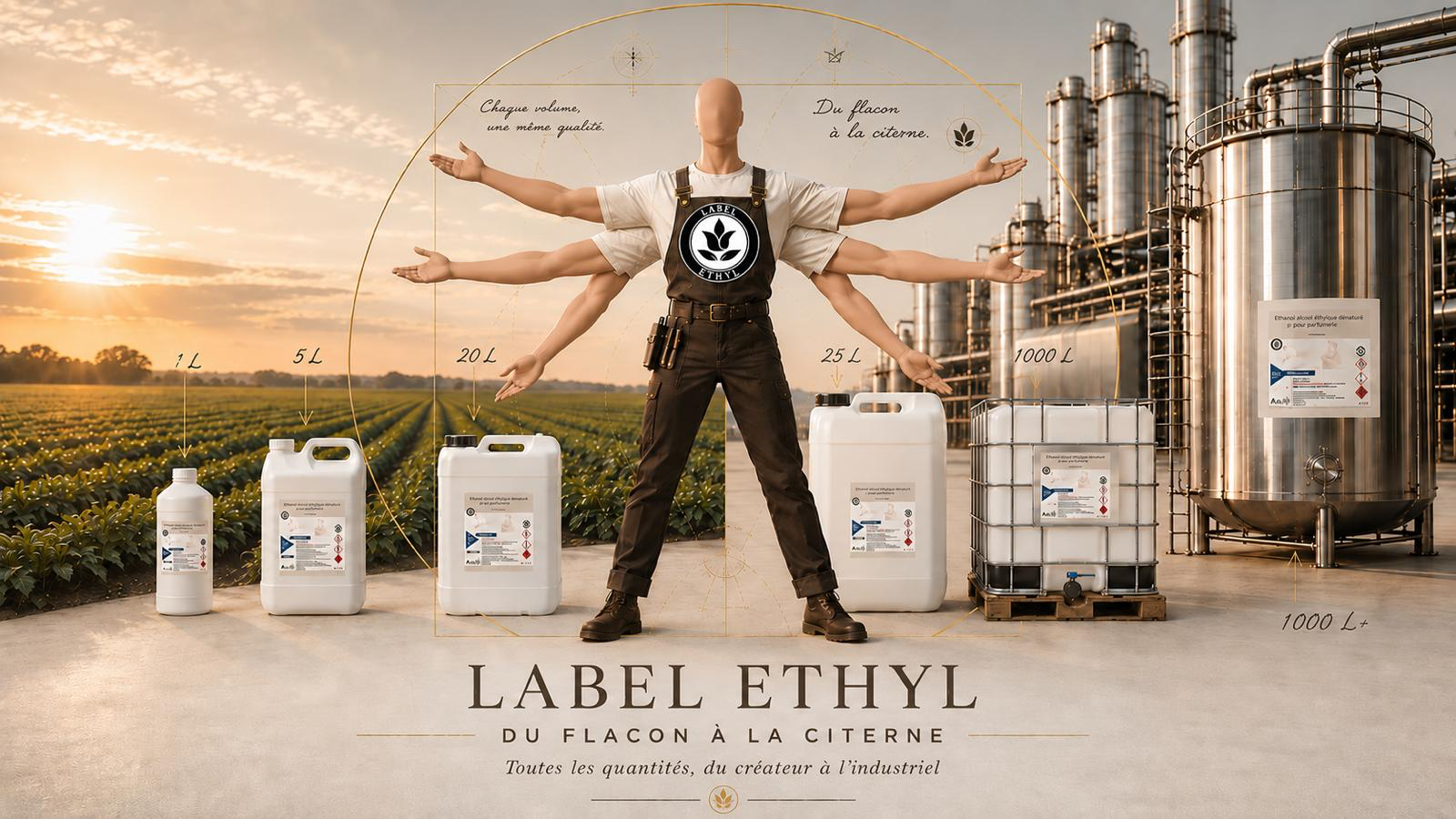 Label Ethyl — Du flacon à la citerne, toutes les quantités